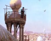 A Muezzin Calling from the Top of a Minaret the Faithful to Prayer - 让·莱昂·杰罗姆